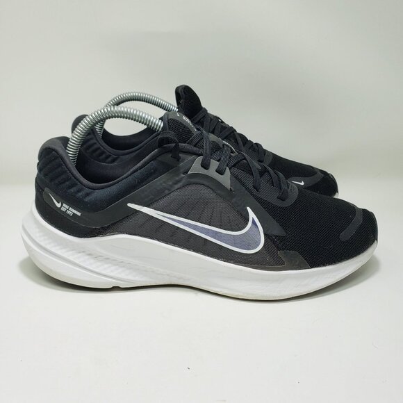 Nike Quest 5 Road Running Shoes Black White Smoke Grey Mens 9 - Picture 4 of 11